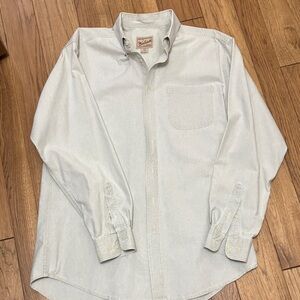 Woolrich Men's Light Green & White Stripe Casual Button-Down Shirt